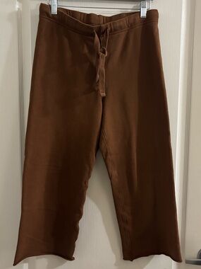Frank & Eileen Chocolate Brown Drawstring Cropped Joggers
